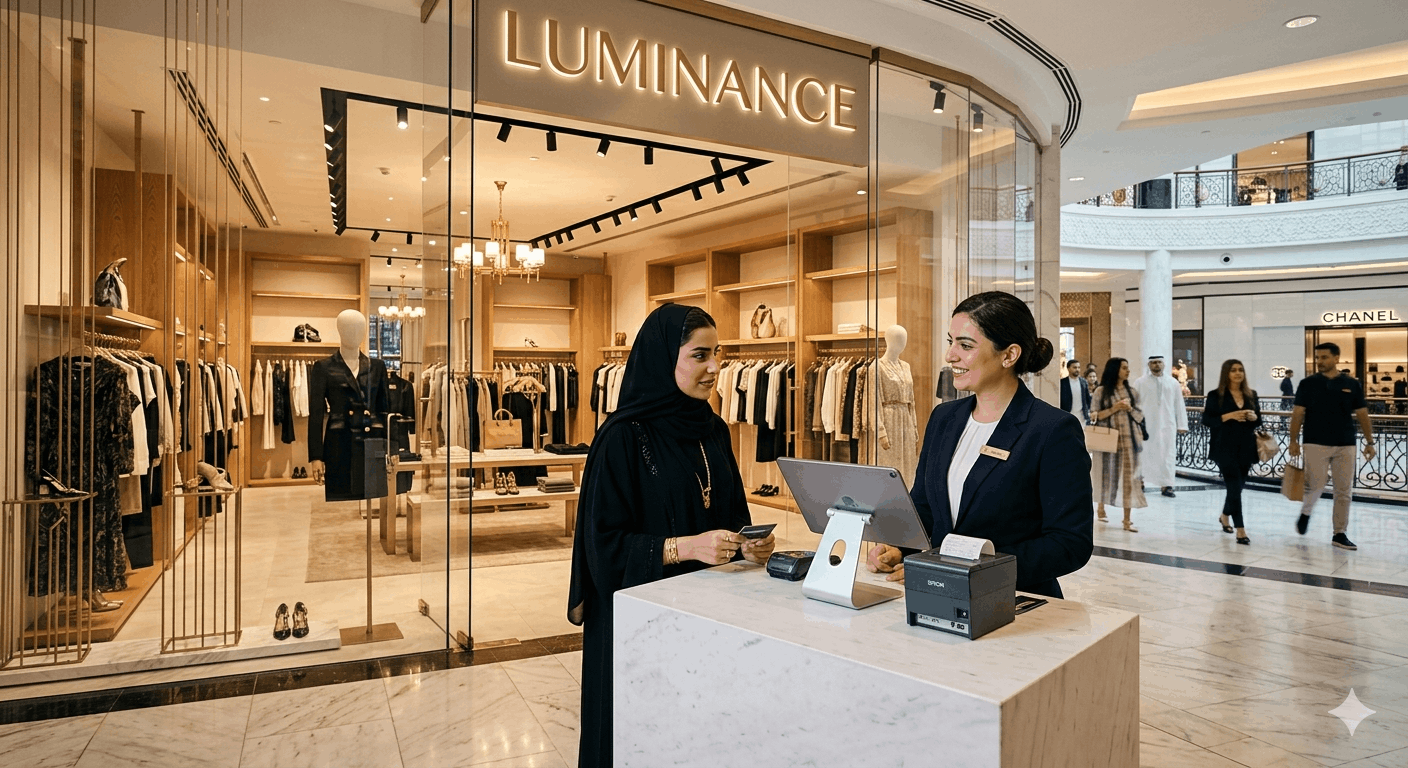 2 uae women infront of a luxury stores